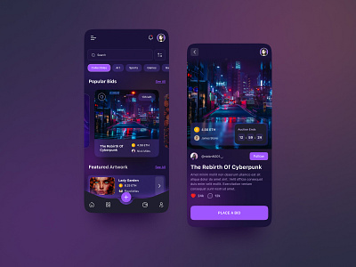 NFT Mobile App Concept app crypto crypto mobile app cryptoart cryptocurrency cryptodesign dashboard ethereum glassmorphism mobile mobile app mobile app design mobile interface nfr art nft nft app nftdesign token trade ui