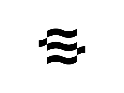Sea flag & waves brand branding design flag icon illustration logo minimal modern nature s sea ship simple summer sun symbol wave