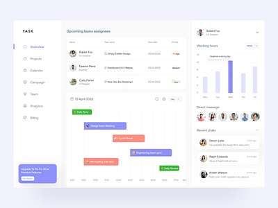 Project Management Dashboard admin admin ui analytics app calendar chart dashbopard design graph management project management taski team todo ui uiux user interface web app webapp website
