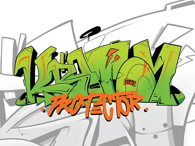 Illustration Graffiti "PROTECTOR" - KRATOM PROTECTOR art artwork design drawing graffiti graphic design illustration illustrator logo procreate projectclhoting sketch tshirt