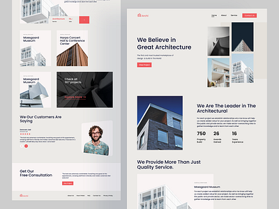 Architect Landing Page architect architectural studio architecture art bulding clean design home page interior architecture landing page minimal popular property studio ui ux website