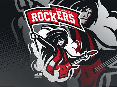 Rockers design fans illustration logo mascot rock and roll rockers sport supporters team