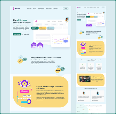 Voluum Software redesign branding design typography ui ux web