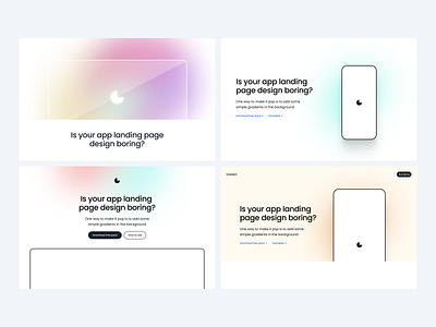 Hero section gradient background for apps clean concept design gradient minimal simple typography ui