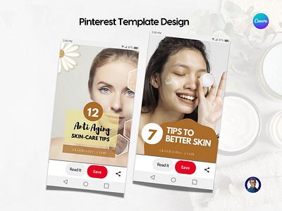 Pinterest Canva Template for Skincare Blog canva beauty products template canva branding templates canva creative designer canva design inspiration canva designer canva pinterest pin for blog canvalove pinterest skin care pinterest pin social banner social media social media template