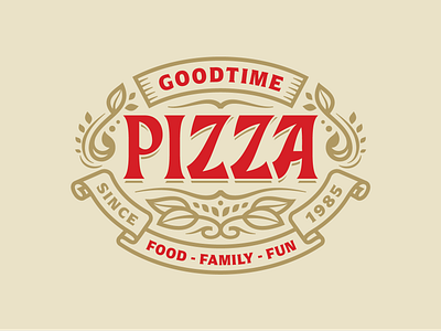 Goodtime Pizza Rebrand brand custom custom typography identity italian logo logo design pizza rebrand restaurant typography