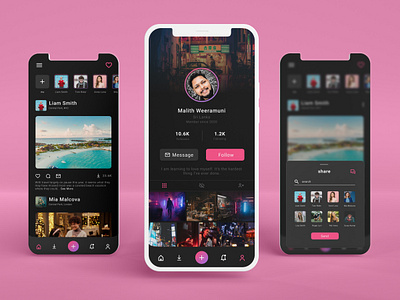 Social Media Mobile App mobile app design mobile app ui modern ui new social media social media social media app social media ui ui ui design uiux uiux design ux design