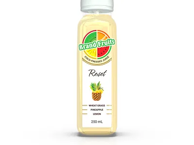 Fruits Juice Label design juice label painting template