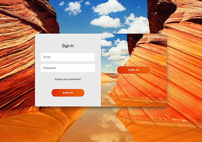 Coyote Buttes: Sign In/Up Form With Animation Slider 3d animation branding graphic design motion graphics ui ux website