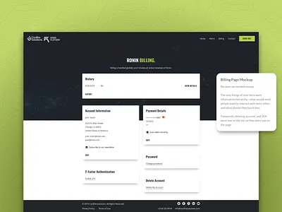 Ronin: Billing billing credit card design mobile mockup money product saas ui ux web