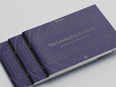 Mask Principle: Leadership Academy Workbook Cover art deco book consultant copper cover executive geometry gold identity logo mask utah