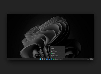 Windows 11 - Pin widget taskbar concept spotify taskbar ui windows