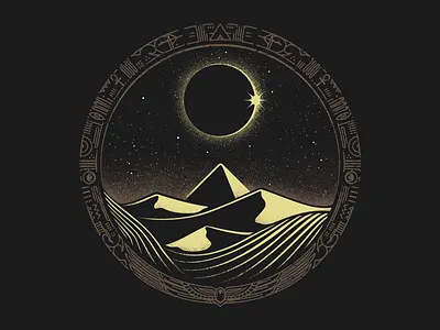 Egipt Night desert egypt illustration pyramid t shirt tshirt vector