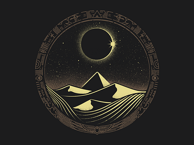 Egipt Night desert egypt illustration pyramid t shirt tshirt vector