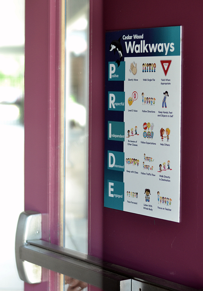 Cedar Wood Elementary Signage design environmental graphic design illustration signage typography