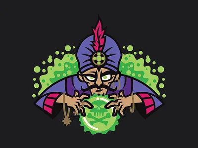 Fortune Teller baseball clinkroom design digital fortune fortuneteller hat illustration logo mystical