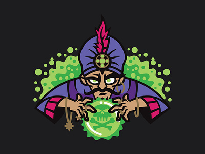 Fortune Teller baseball clinkroom design digital fortune fortuneteller hat illustration logo mystical