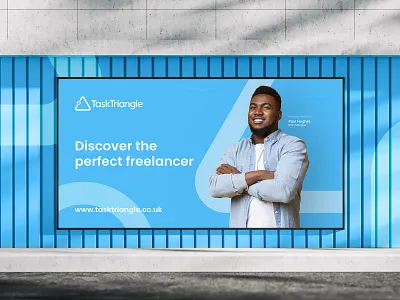 Task Triangle - Brand Design 3d advert advertisment billbioard blue brand identity branding clean design marketing minimal minimalist mockup outdoor poster sign type typography