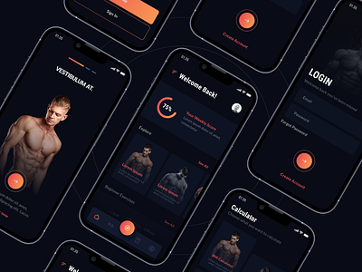 Fitness App UI Design app design branding design fitness app fitness app design gym app gym app design mobile app design mobile app ui mobile app ui ux design mockups ui ui ux ui ux design uidesign userinterface