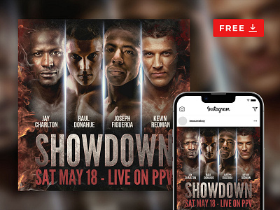 Fight Showdown Instagram Post Template psd