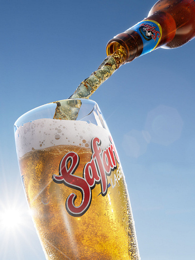 safari beer_summer 3d graphic design houdinifx photoshop product rendering redshift