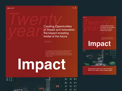 Landing Page - 20 Years of Impact - Concept B landing page ui ux visual design web design