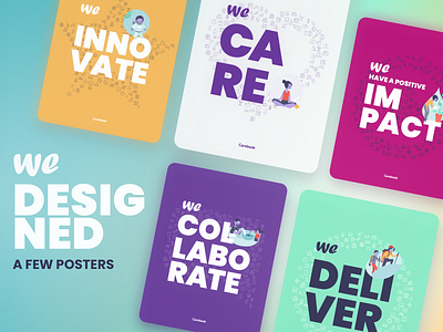 WE design posters branding design system illustration print