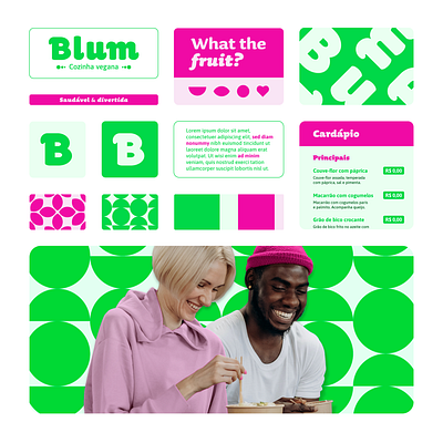 Blum design food fun graphic design identidade visual logo restaurant vegan veggie