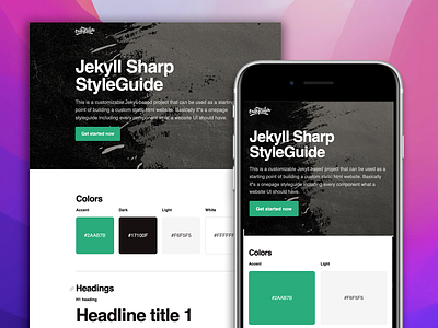 Jekyll Sharp StyleGuide branding clean free jekyll style guide styleguide template ui