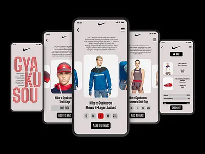 Gyakusou Nike online shop app. design mobile running ui uiapp uimobile uiux ux uxmobile