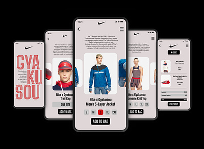 Gyakusou Nike online shop app. design mobile running ui uiapp uimobile uiux ux uxmobile