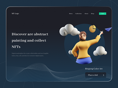 NFT Web Template design header illustration ios design jannatul shourov landing page landing page ui logo minimal mobile app mobile app design mobile app ui nft web template thedsquad ui ui design ui header ux ux design web template