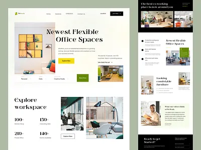 Co-Working Space Landing Page cowork coworkingspace furniture landingpage officespace space startup studio team ui uiux virtual office web web design website workstation