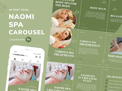 Naomi SPA Instagram Carousel carousel design feed graphic design instagram instagramfeed photoshop template