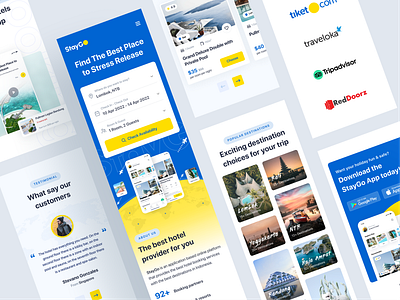 StayGo - Staycation & Hotel Booking Responsive View booking design hotel landing page responsive design staycation tourism travel trip ui ui design ui kit web design