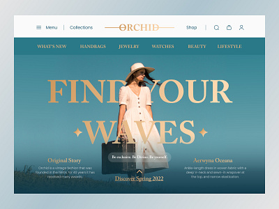 Orchid - Fashion Landing Page Website aesthetic classic clean clean ui design fashion fashion store hero hero section inspiration landing page luxury minimalist mobile retro simple ui vintage web design website