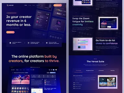 Versai Online Platform - Website [Live] 🔥 client booking creative business creator dark mode design ecommerce email automation home design homepage landingpage logo master library online platform portal storefront uiux website versai virtual studio web zoom