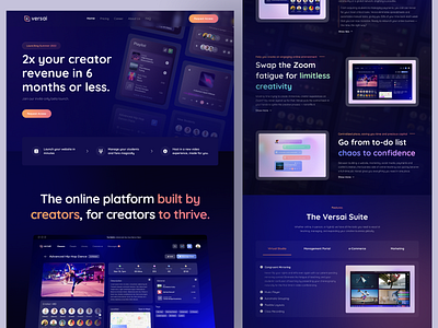 Versai Online Platform - Website [Live] 🔥 client booking creative business creator dark mode design ecommerce email automation home design homepage landingpage logo master library online platform portal storefront uiux website versai virtual studio web zoom