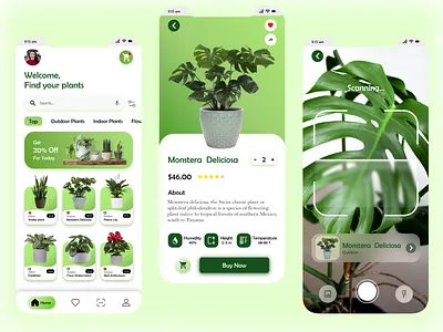 Plant shop mobile app app design graphic design illustration logo typography ui ux