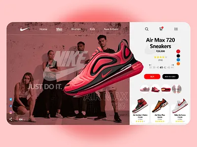 Nike Landing Page app branding design graphic design illustration landing page nike typography ui ui ux ux vector