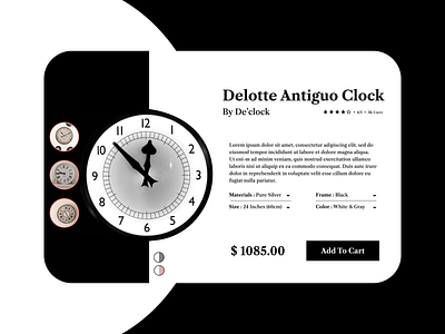 E-commerce Shop - Clock - Daily UI 012 012 antiqueclocks branding clockshop dailyui dailyui012 dailyuichallenge design ecommerceforclock ecommerceshop ideas minimalecommerceshop ui ux