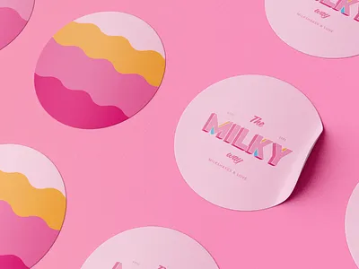 The Milky Way Milkshake Shop Drinks Pink Milkshake Stickers #4 3d art artwork branding design digital art digital illustration drink graphic design illustration logo milk milkshake mockup pink shake stciker ui vector wavy