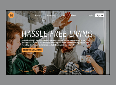 Co-living Concept branding co living concept design designer figma friends hero hero section home housing landing page shared living startup ui user interface ux visual design web design website