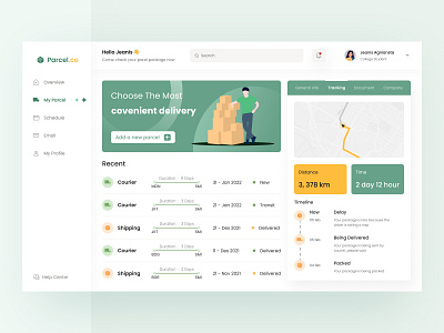 Parcel Tracking Dashboard UI buy cargo courier delivery design download kit package packaging parcel product shipping ui website