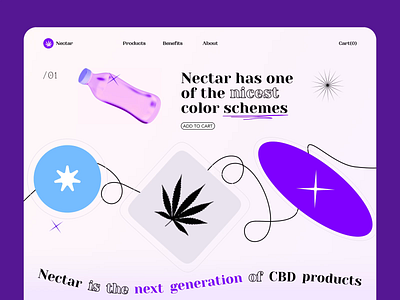 Nectar - CBD Landing Page animation b2b b2c cannabis cbd cbd product e commerce ecommerse hemp illustration landing landing page motion design phenomenon phenomenon studio skincare studio ui website wellness