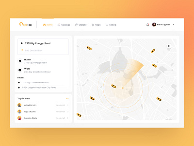 Online Taxi Dashboard UI buy design download gps kit map online product taxi track transportation ui website