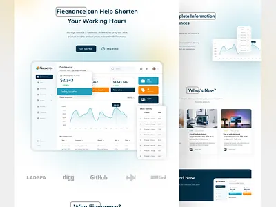 Fieenance Dashboard Landing Page - Exploration agency corporate crerative dashboard design finance graphic design homepage landing page ui ui design uiux ux design