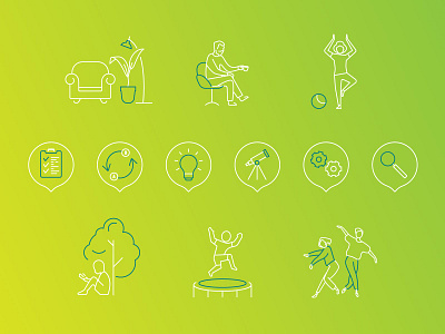 Icons Process and Interaction clean design duotone illustration illustrator line minimal