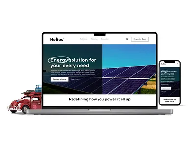 Helios(a solar company landing page) energy landing page solar company ui