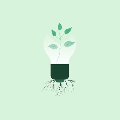 ecological light bulb design graphic design illustration logo vector